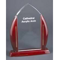 Cathedral Acrylic Arch Award w/ Rosewood Frame - 9 3/4"